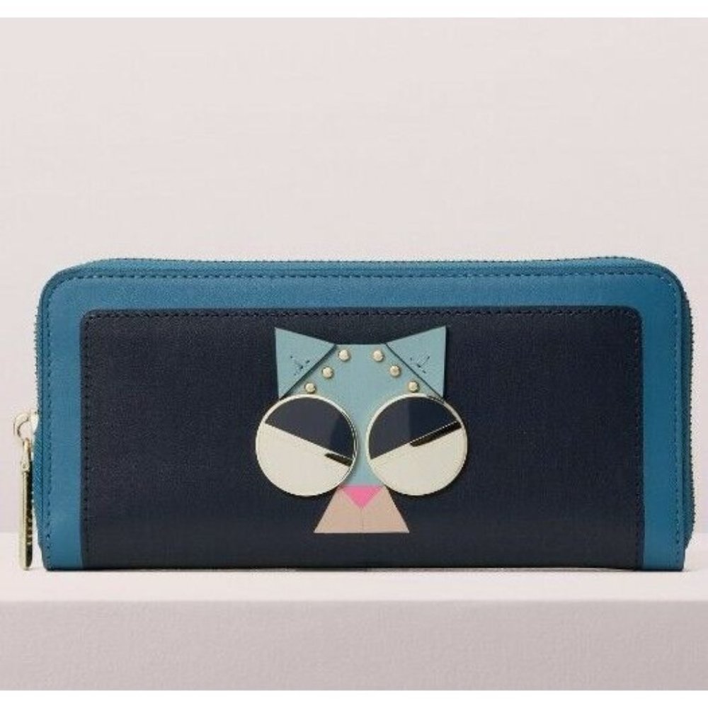 Kate Spade Slim Continental Wallet Smitten Kitten Blazer Blue